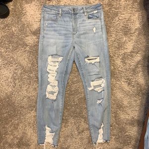 American Eagle Light Wash Ripped Jeans